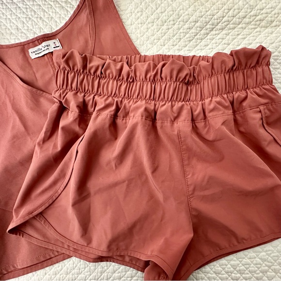 Vanilla Star Athleisure Two Piece Summer Set in Mauve Sz M - Picture 5 of 8